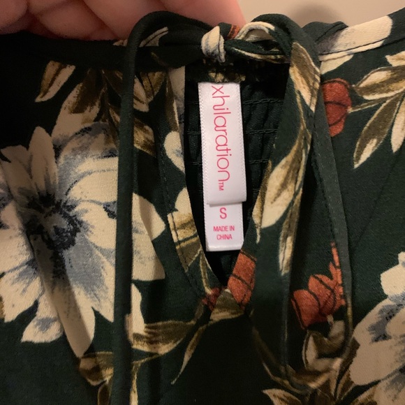 3/$20 Dk Green Floral Spaghetti Strap Jumpsuit - Picture 3 of 4